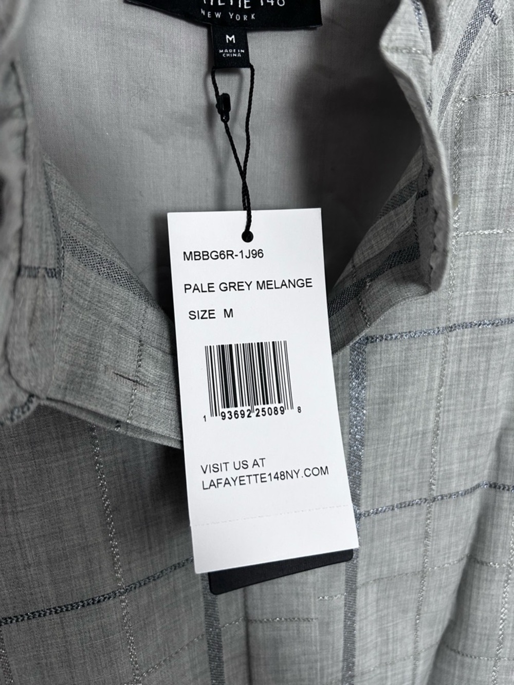 LAFAYETTE 148 New York Wool Blend Windowpane Blouse Size M NWT - Picture 5 of 9